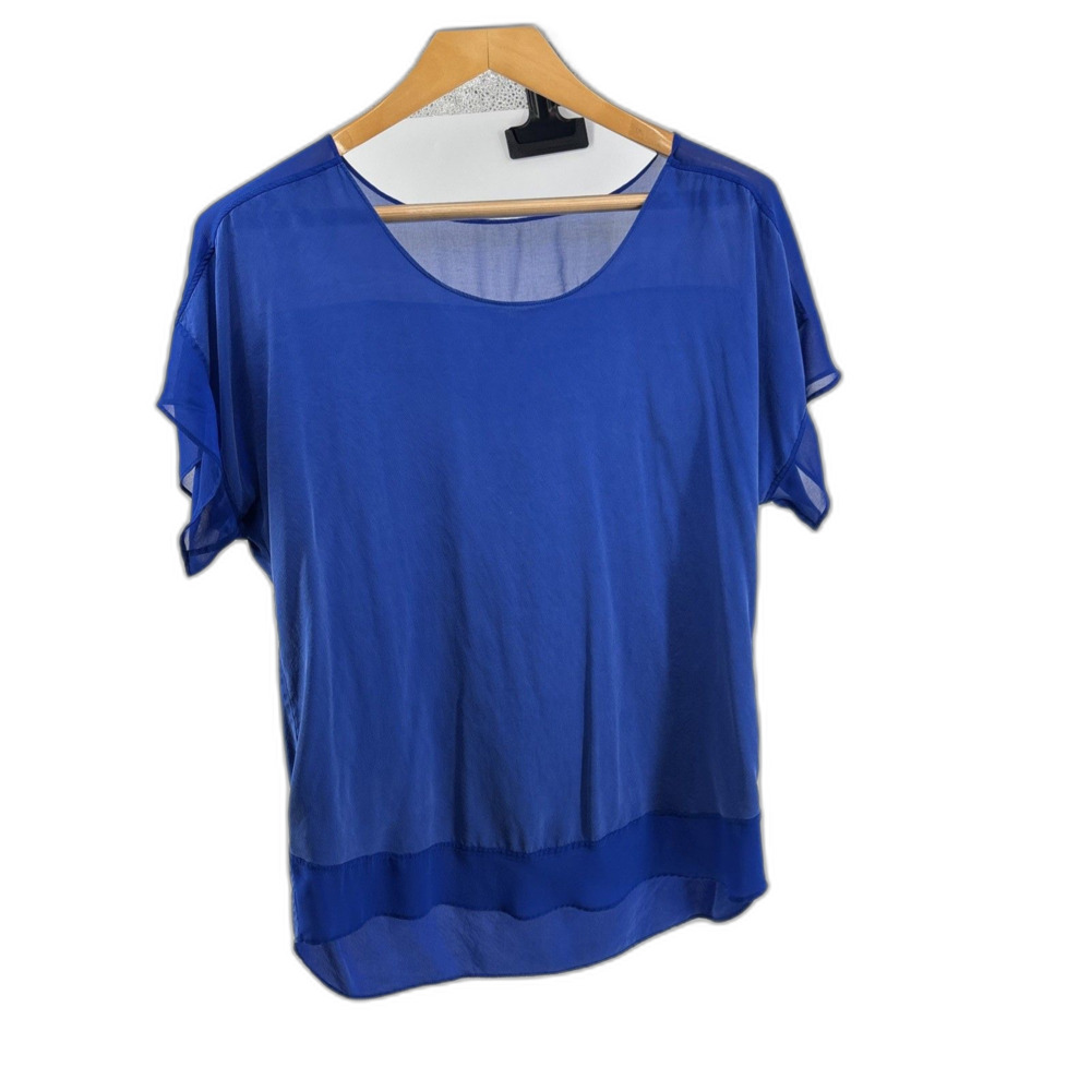Ann Taylor Silk Top Blue Size S